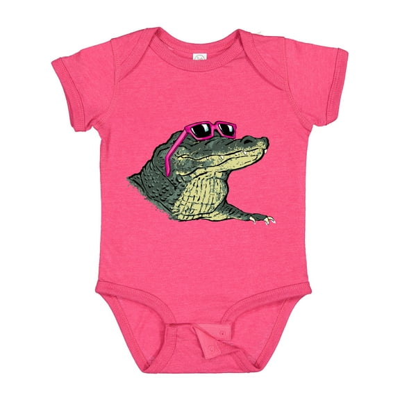 Inktastic Sunny Gator in Pink Sunglasses Boys or Girls Baby Bodysuit