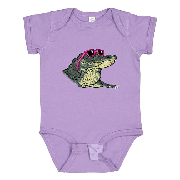 Inktastic Sunny Gator in Pink Sunglasses Boys or Girls Baby Bodysuit