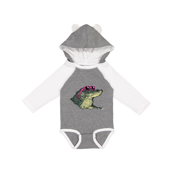 Inktastic Sunny Gator in Pink Sunglasses Boys or Girls Long Sleeve Baby Bodysuit