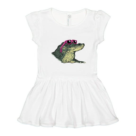 Inktastic Sunny Gator in Pink Sunglasses Girls Toddler Dress