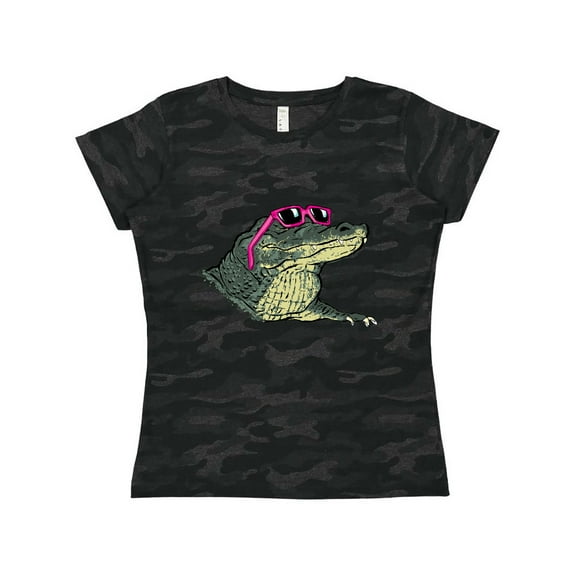 Inktastic Sunny Gator in Pink Sunglasses Women's T-Shirt
