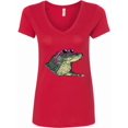 thumbnail image 1 of Inktastic Sunny Gator in Pink Sunglasses Women's V-Neck T-Shirt, 1 of 5