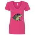 thumbnail image 1 of Inktastic Sunny Gator in Pink Sunglasses Women's V-Neck T-Shirt, 1 of 5