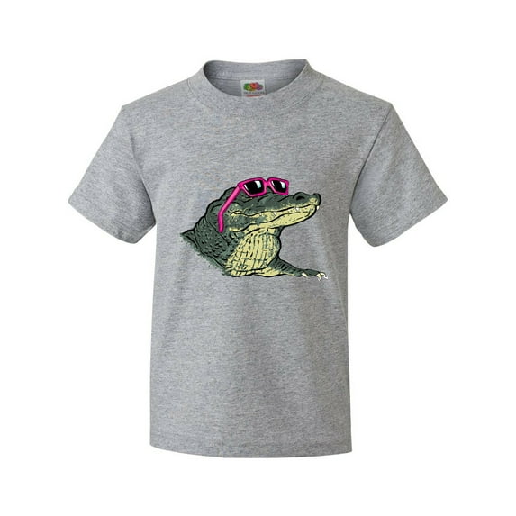 Inktastic Sunny Gator in Pink Sunglasses Youth T-Shirt