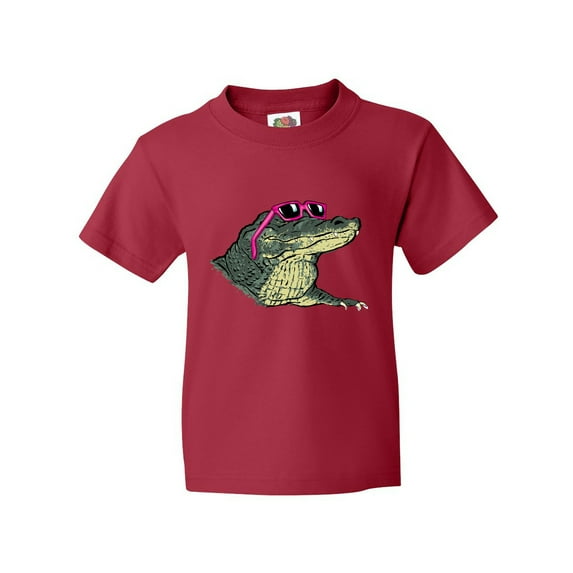 Inktastic Sunny Gator in Pink Sunglasses Youth T-Shirt