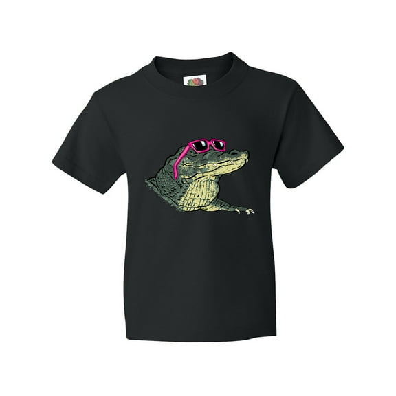 Inktastic Sunny Gator in Pink Sunglasses Youth T-Shirt