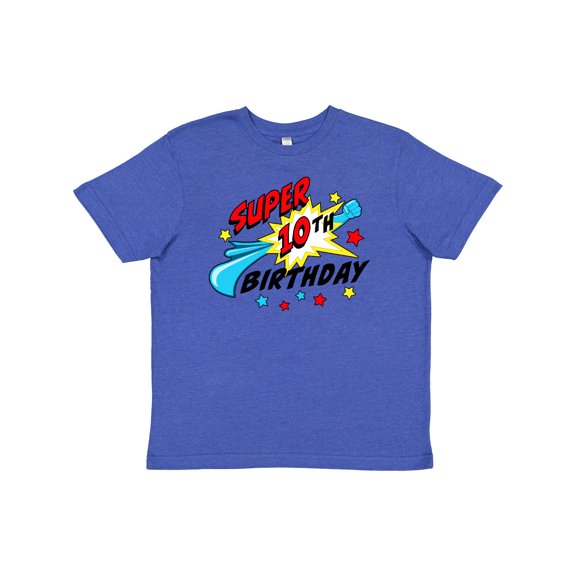 Inktastic Super 10th Birthday- Ten Years Old Youth T-Shirt