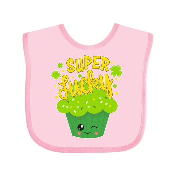 Inktastic Super Lucky Cupcake for St. Patricks Day Boys or Girls Baby Bib