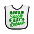 thumbnail image 1 of Inktastic Super Sassy Irish Lassy with Green 4 Leaf Clovers Boys or Girls Baby Bib, 1 of 4