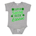 thumbnail image 1 of Inktastic Super Sassy Irish Lassy with Green 4 Leaf Clovers Boys or Girls Baby Bodysuit, 1 of 5