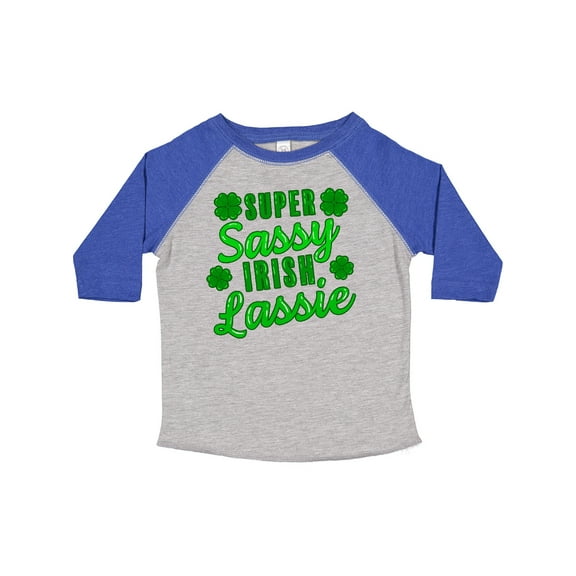 Inktastic Super Sassy Irish Lassy with Green 4 Leaf Clovers Boys or Girls Toddler T-Shirt