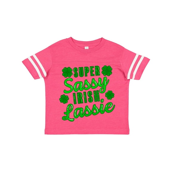 Inktastic Super Sassy Irish Lassy with Green 4 Leaf Clovers Boys or Girls Toddler T-Shirt