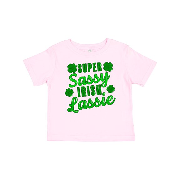Inktastic Super Sassy Irish Lassy with Green 4 Leaf Clovers Boys or Girls Baby T-Shirt