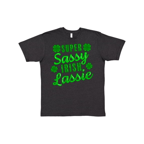 Inktastic Super Sassy Irish Lassy with Green 4 Leaf Clovers T-Shirt