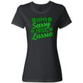 thumbnail image 1 of Inktastic Super Sassy Irish Lassy with Green 4 Leaf Clovers Women's T-Shirt, 1 of 5