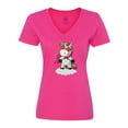 thumbnail image 1 of Inktastic Super Unicorn Women's V-Neck T-Shirt, 1 of 5