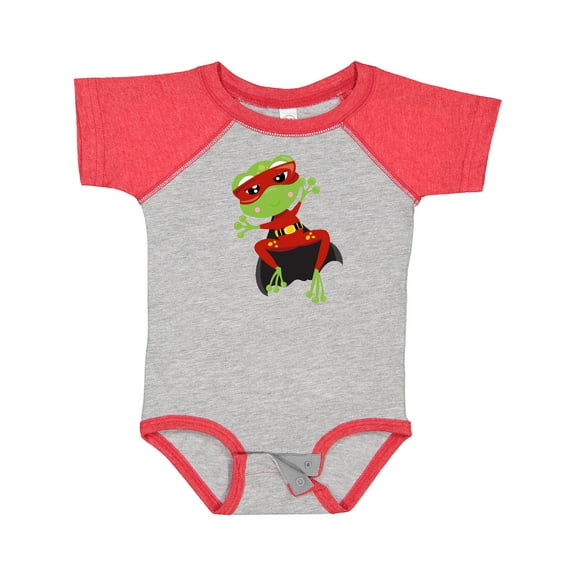 Inktastic Superhero Frog, Cute Frog, Green Frog, Mask, Cape Boys or Girls Baby Bodysuit