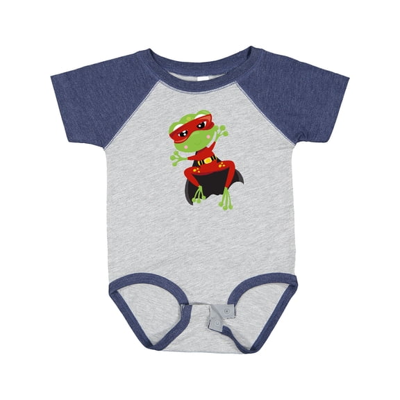 Inktastic Superhero Frog, Cute Frog, Green Frog, Mask, Cape Boys or Girls Baby Bodysuit