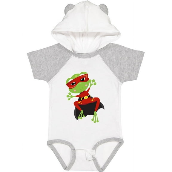 Inktastic Superhero Frog, Cute Frog, Green Frog, Mask, Cape Boys or Girls Baby Bodysuit