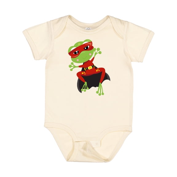Inktastic Superhero Frog, Cute Frog, Green Frog, Mask, Cape Boys or Girls Baby Bodysuit