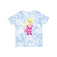thumbnail image 1 of Inktastic Superhero Girl, Blonde Hair, Cute Girl, Pink Cape Girls Toddler T-Shirt, 1 of 5