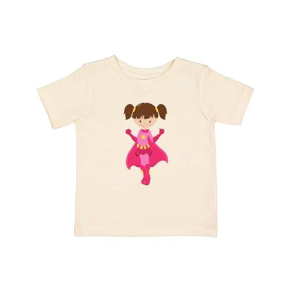 Inktastic Superhero Girl, Brown Hair, Pink Cape, Cute Girl Girls Baby T-Shirt