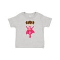 thumbnail image 1 of Inktastic Superhero Girl, Brown Hair, Pink Cape, Cute Girl Girls Baby T-Shirt, 1 of 5
