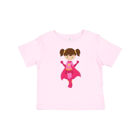 Inktastic Superhero Girl, Brown Hair, Pink Cape, Cute Girl Girls Baby T-Shirt