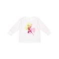 thumbnail image 1 of Inktastic Superhero Girl, Cute Girl, Blonde Hair, Pink Cape Girls Long Sleeve Toddler T-Shirt, 1 of 5