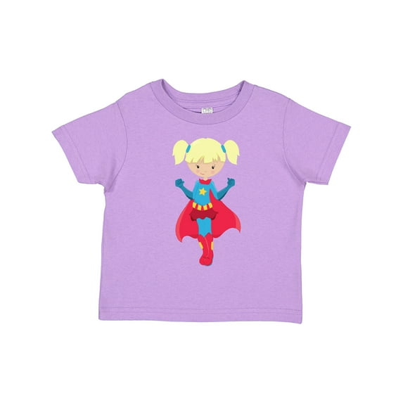 Inktastic Superhero Girl, Cute Girl, Blonde Hair, Red Cape Girls Toddler T-Shirt