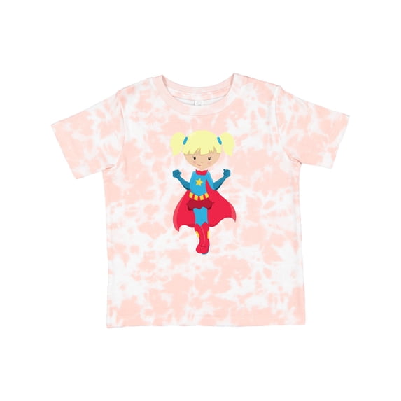 Inktastic Superhero Girl, Cute Girl, Blonde Hair, Red Cape Girls Toddler T-Shirt