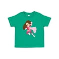 thumbnail image 1 of Inktastic Superhero Girl, Cute Girl, Brown Hair, Pink Cape Girls Baby T-Shirt, 1 of 5