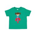 thumbnail image 1 of Inktastic Superhero Girl, Cute Girl, Brown Hair, Red Cape Girls Toddler T-Shirt, 1 of 5