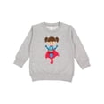 thumbnail image 1 of Inktastic Superhero Girl, Cute Girl, Brown Hair, Red Cape Toddler Sweatshirt, 1 of 4