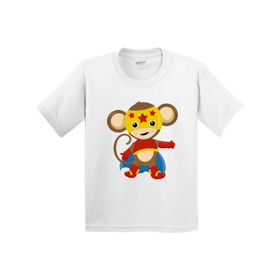Inktastic Superhero Monkey, Cute Monkey, Brown Monkey, Cape Youth T-Shirt