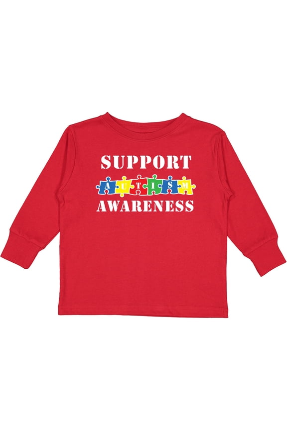 Support Autism Awareness Boys or Girls Long Sleeve Toddler T-Shirt