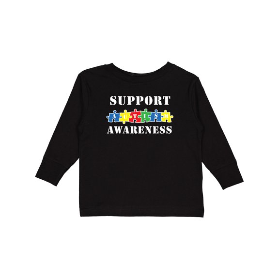 Inktastic Support Autism Awareness Boys or Girls Long Sleeve Toddler T-Shirt