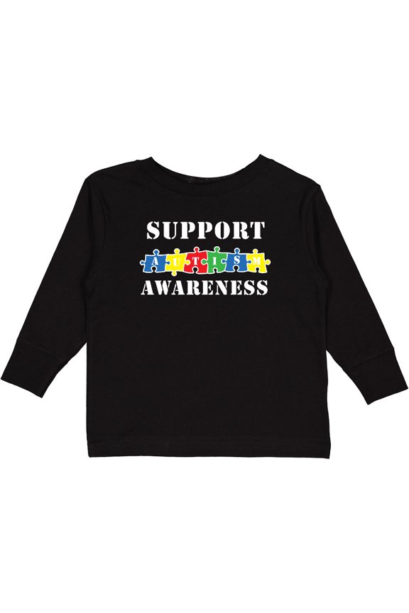 Support Autism Awareness Boys or Girls Long Sleeve Toddler T-Shirt