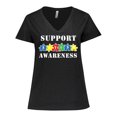 thumbnail image 1 of Inktastic Support Autism Awareness Women's Plus Size V-Neck T-Shirt, 1 of 5