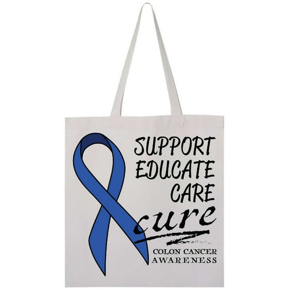 Inktastic Support, Educate, Care, Cure Colon Cancer Awareness Tote Bag