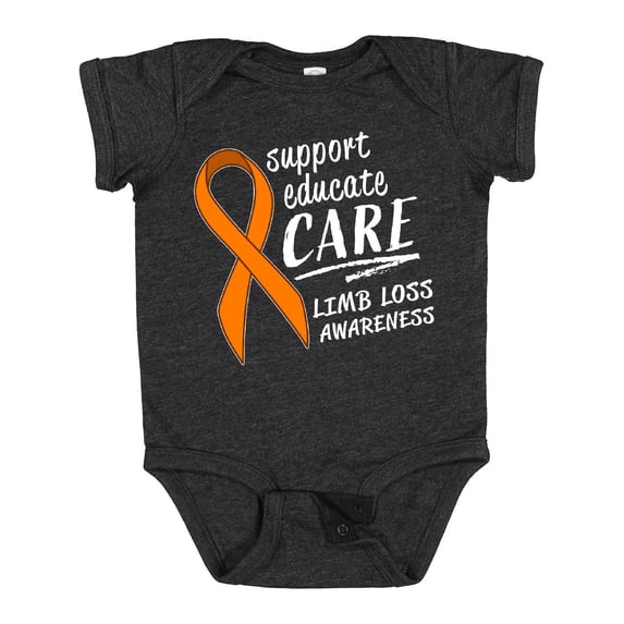 Inktastic Support Educate Care Limb Loss Awareness Orange Ribbon Boys or Girls Baby Bodysuit