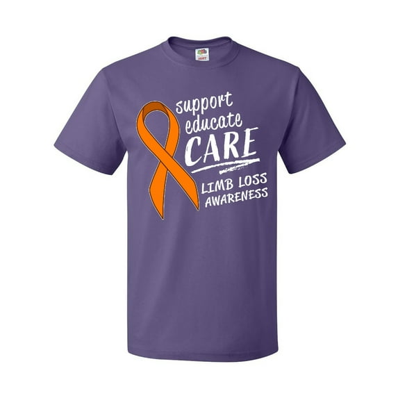 Inktastic Support Educate Care Limb Loss Awareness Orange Ribbon T-Shirt