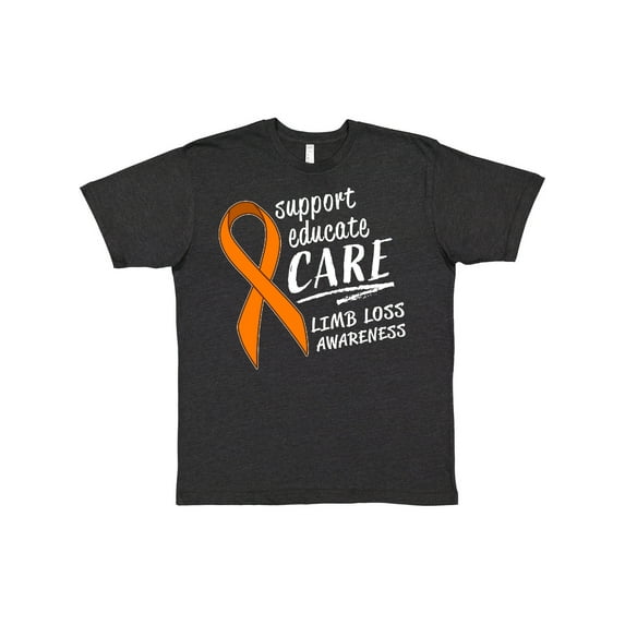 Inktastic Support Educate Care Limb Loss Awareness Orange Ribbon T-Shirt