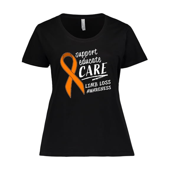 Inktastic Support Educate Care Limb Loss Awareness Orange Ribbon Women's Plus Size T-Shirt