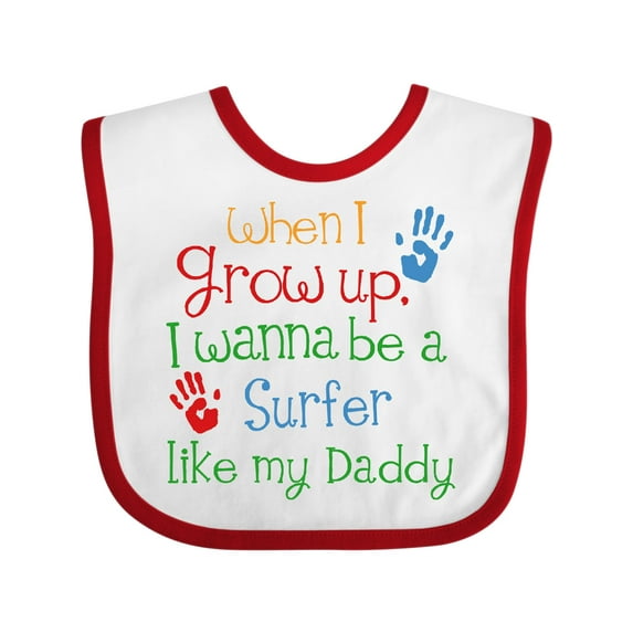Inktastic Surfer Like Daddy Childs Surfing Boys or Girls Baby Bib