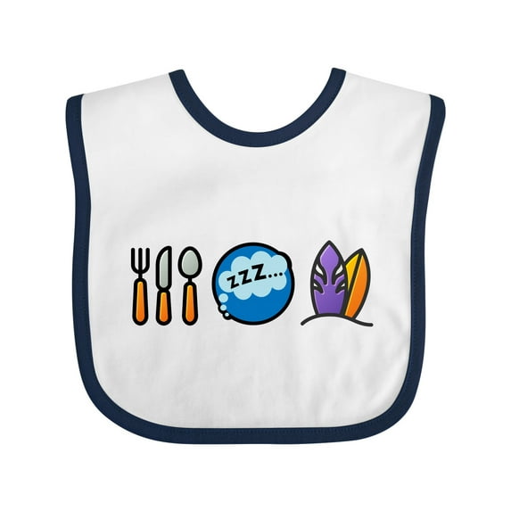 Inktastic Surfing Eat Sleep Surf Boys or Girls Baby Bib