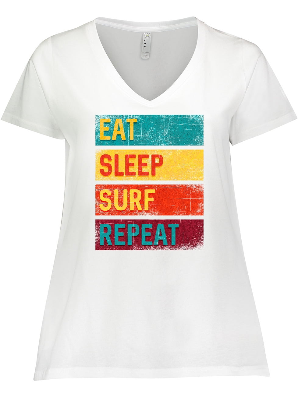 Inktastic Surfing Eat Sleep Surf Repeat Women's Plus Size VNeck T