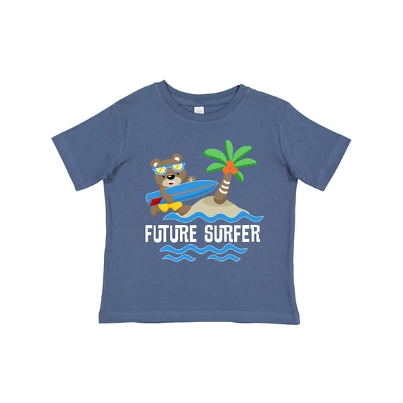 Inktastic Surfing Future Surfer Bear Boys or Girls Toddler T-Shirt