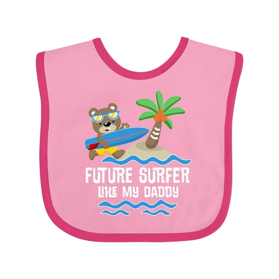 Inktastic Surfing Future Surfer Like Daddy Boys or Girls Baby Bib