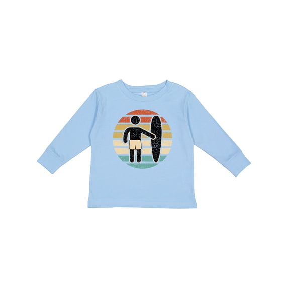 Inktastic Surfing Retro Sunset for Surfer Boys or Girls Long Sleeve Toddler T-Shirt
